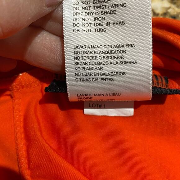 DKNY Womens Size 10 Orange One Shoulder Open sided One Piece Swimsuit - Picture 6 of 8